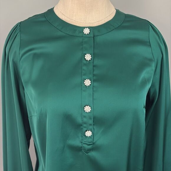 Talbots Rhinestone Button Blouse Size SP - Picture 3 of 11